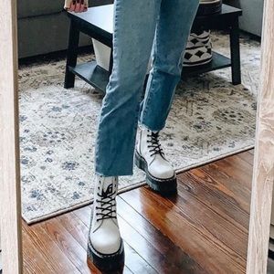 DR. MARTENS Jadon Womens Platform Boots [WHITE]